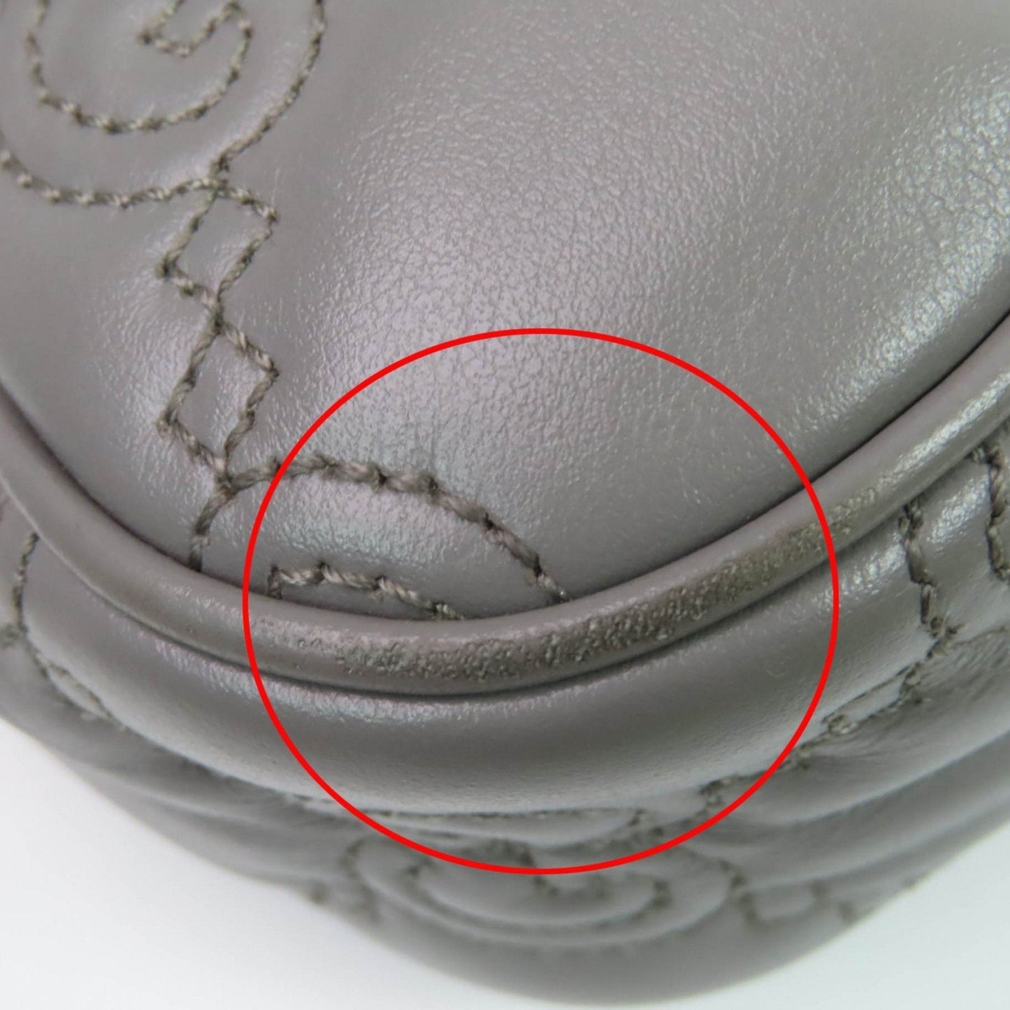 Gucci Gray Leather Handbag Shoulder Bag ( )