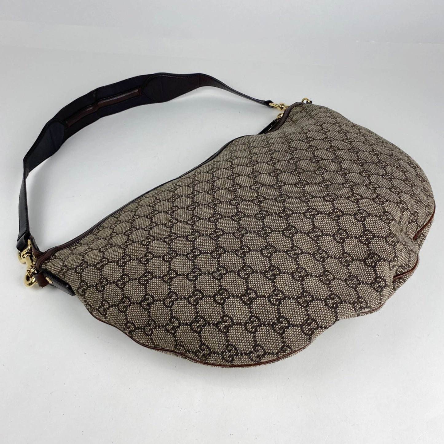 Gucci Brown Fabric Leather Shoulder Bag ( )