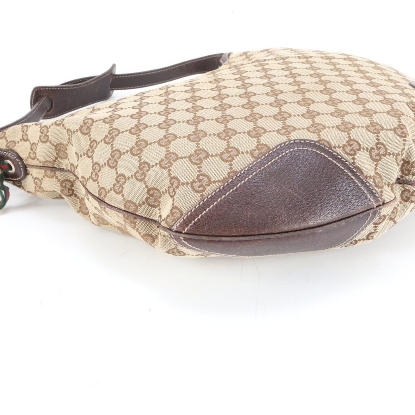 Gucci Brown Leather Canvas Shoulder Bag ( )