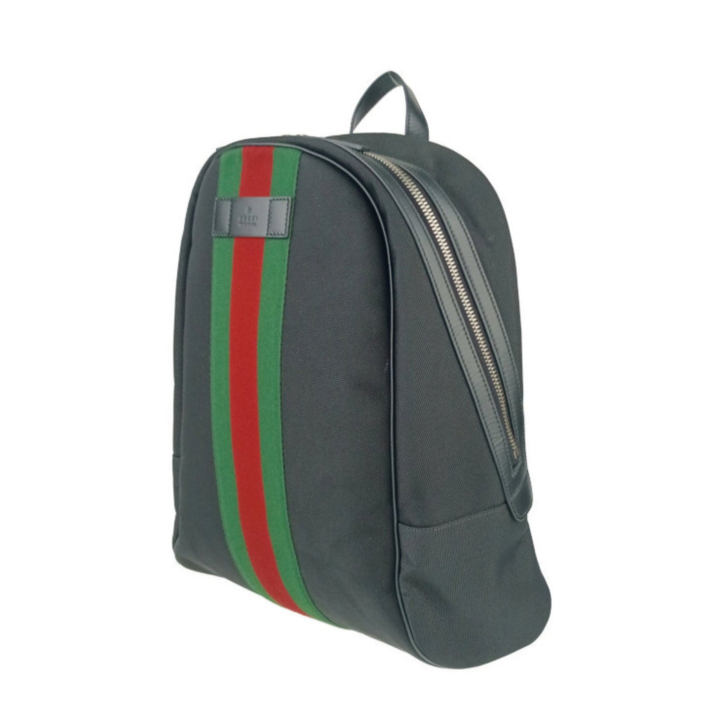Gucci Black Canvas Leather Backpack ( )