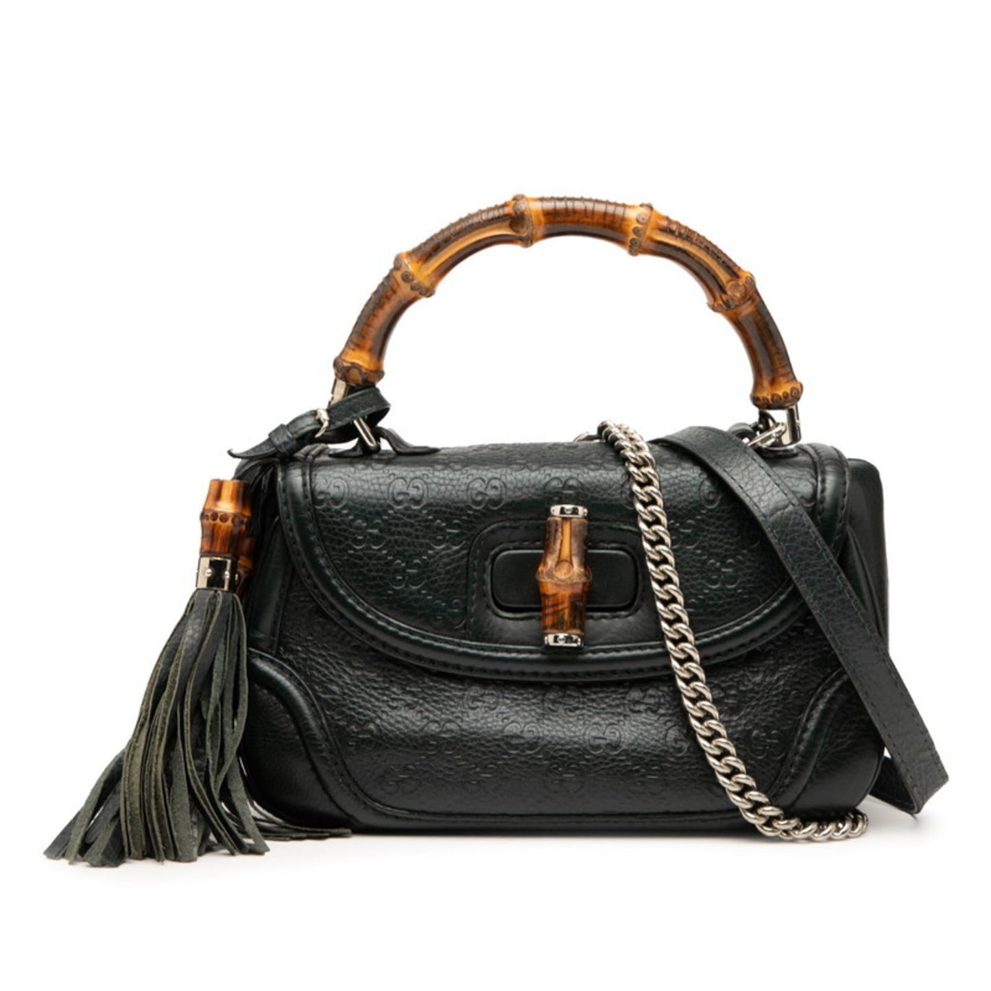 Gucci Green Leather Handbag Shoulder Bag ( )