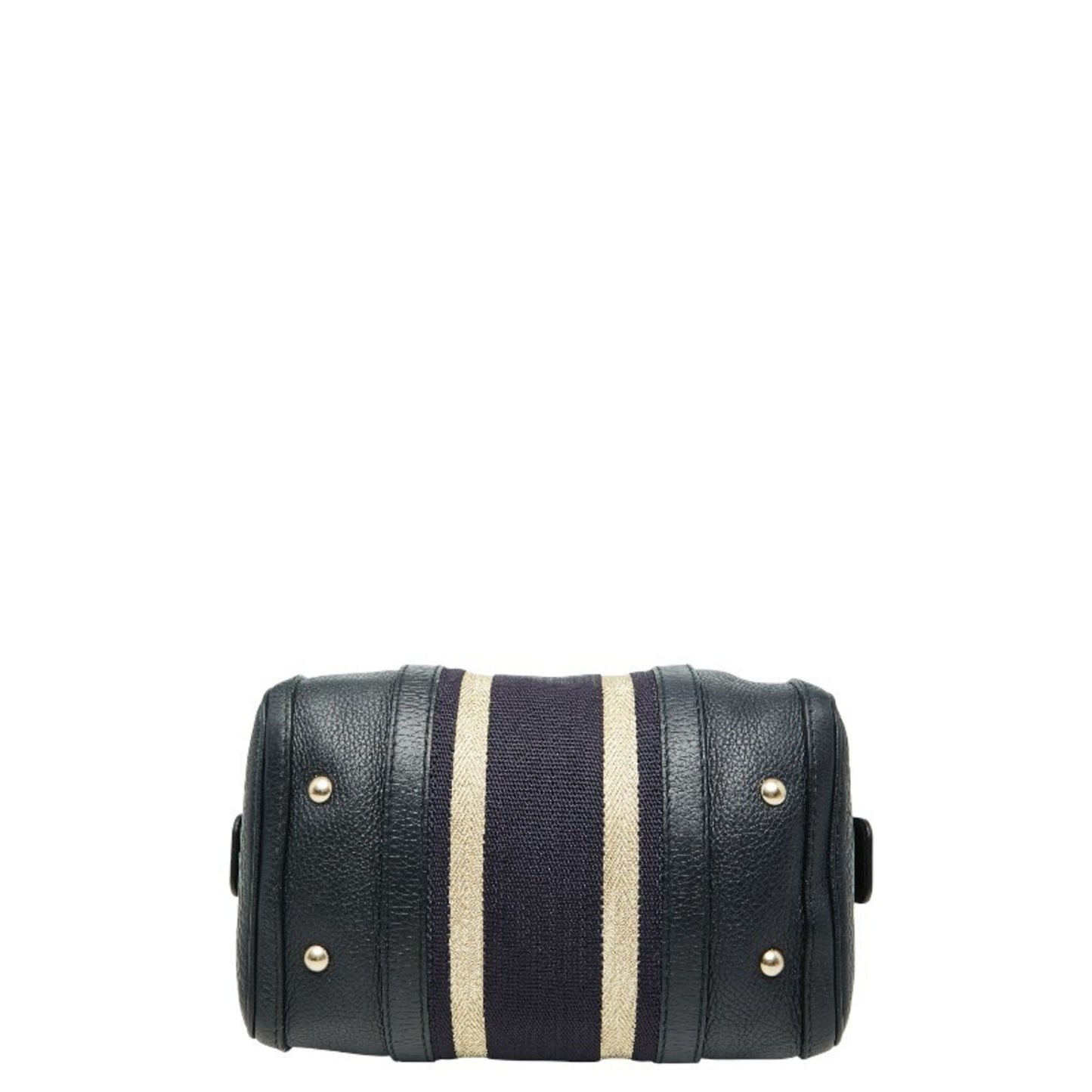 Gucci Black Multi-Color Canvas Leather Boston Bag Shoulder Bag ( )