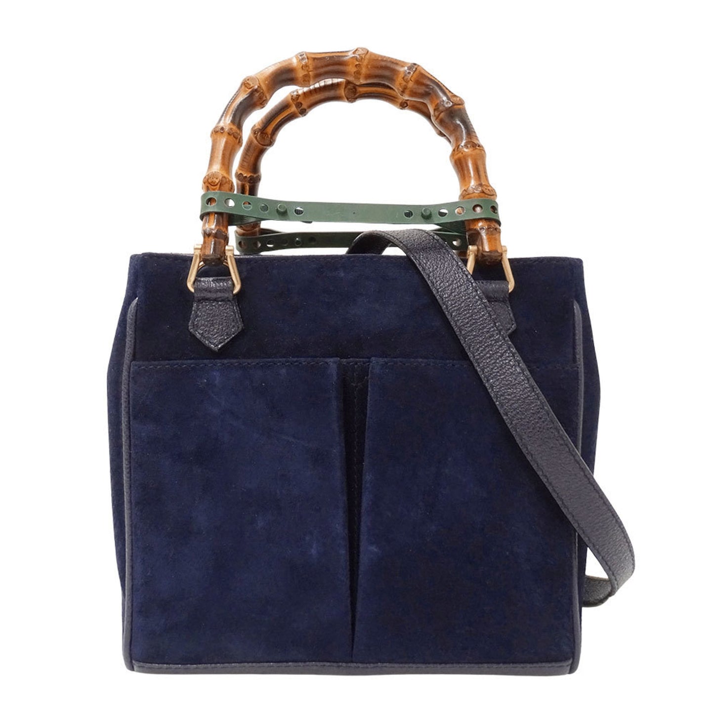 Gucci Navy Suede Handbag Shoulder Bag ( )