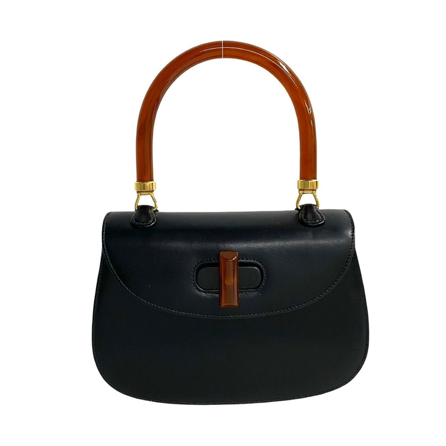 Gucci Black Leather Handbag Tote Bag ( )