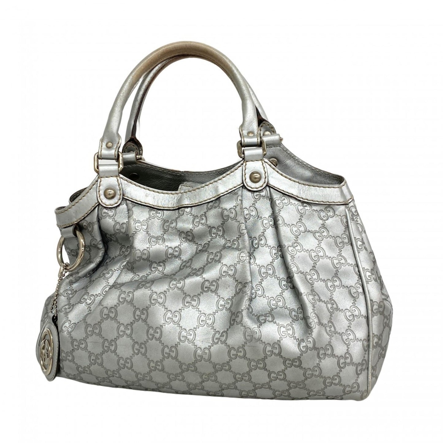 Gucci Silver Leather Handbag ( )