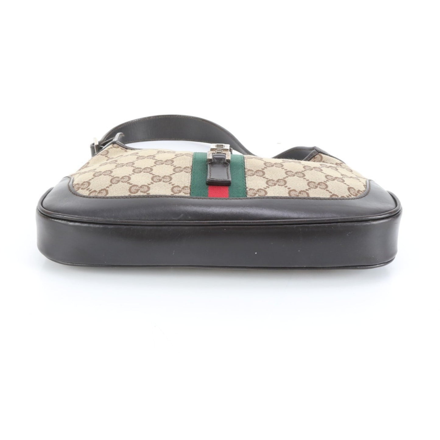 Gucci Brown Leather Canvas Shoulder Bag ( )
