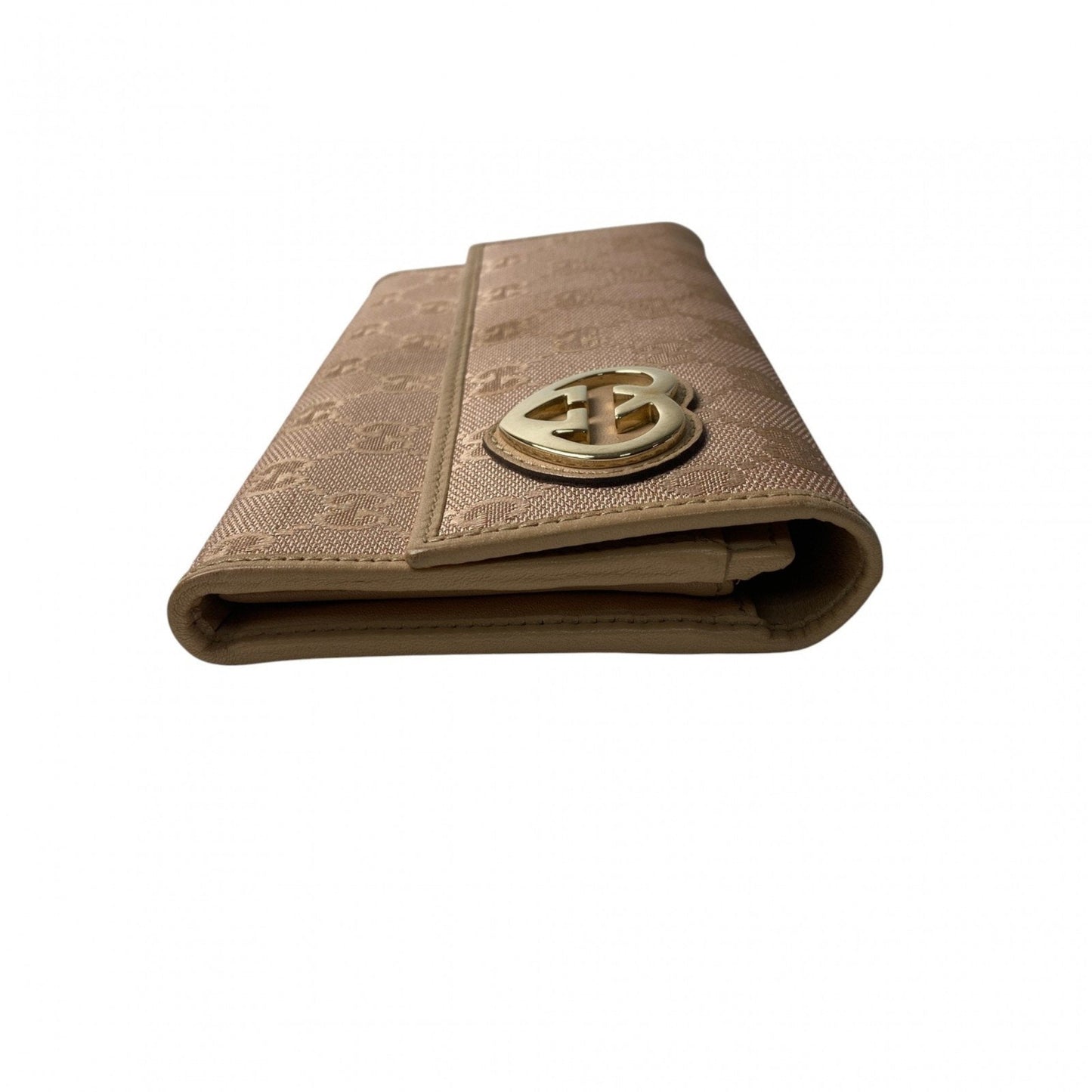 Gucci Pink Gg Canvas Leather Long Wallet (Bi-Fold) ( )