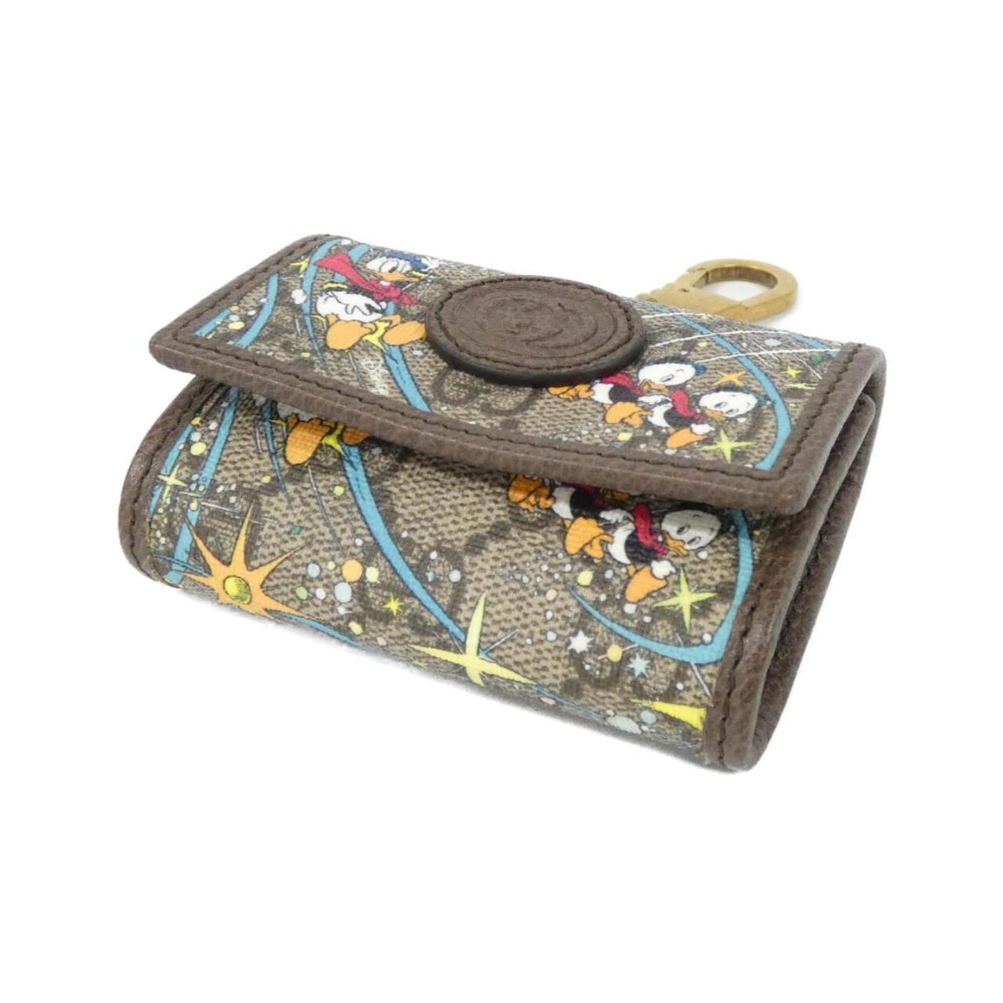 Gucci Brown Gg Supreme Canvas Leather Pouch ( )