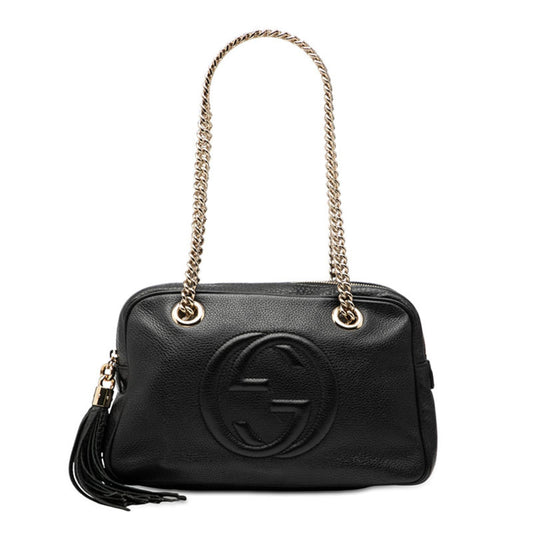 Gucci Black Leather Shoulder Bag ( )