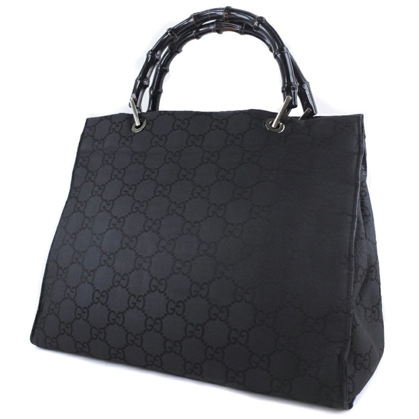 Gucci Bamboo Black Canvas Tote