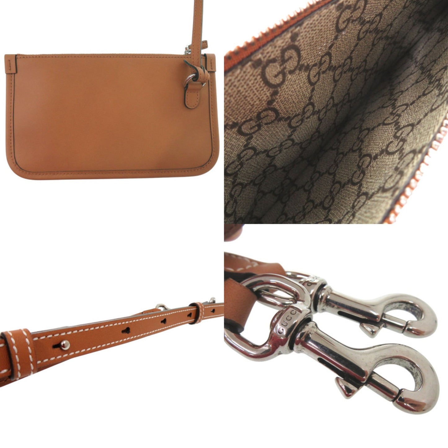 Gucci Beige Canvas Leather Handbag ( )