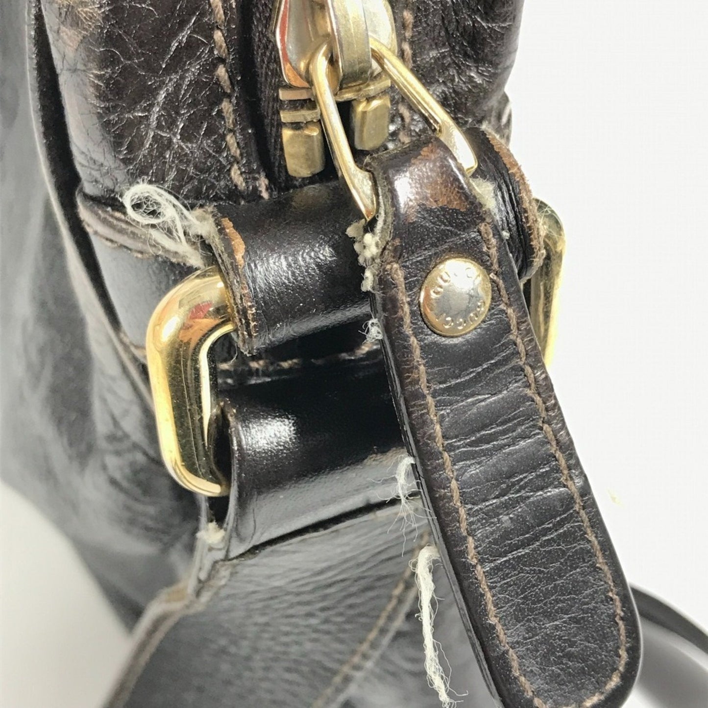 Gucci Brown Leather Pochette Shoulder Bag ( )