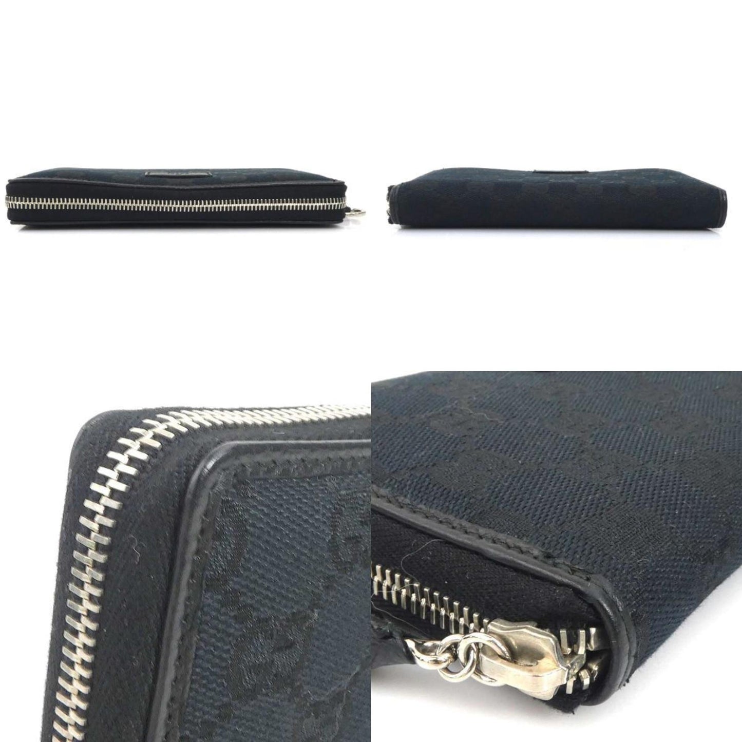 Gucci Black Gg Canvas Long Wallet (Bi-Fold) ( )