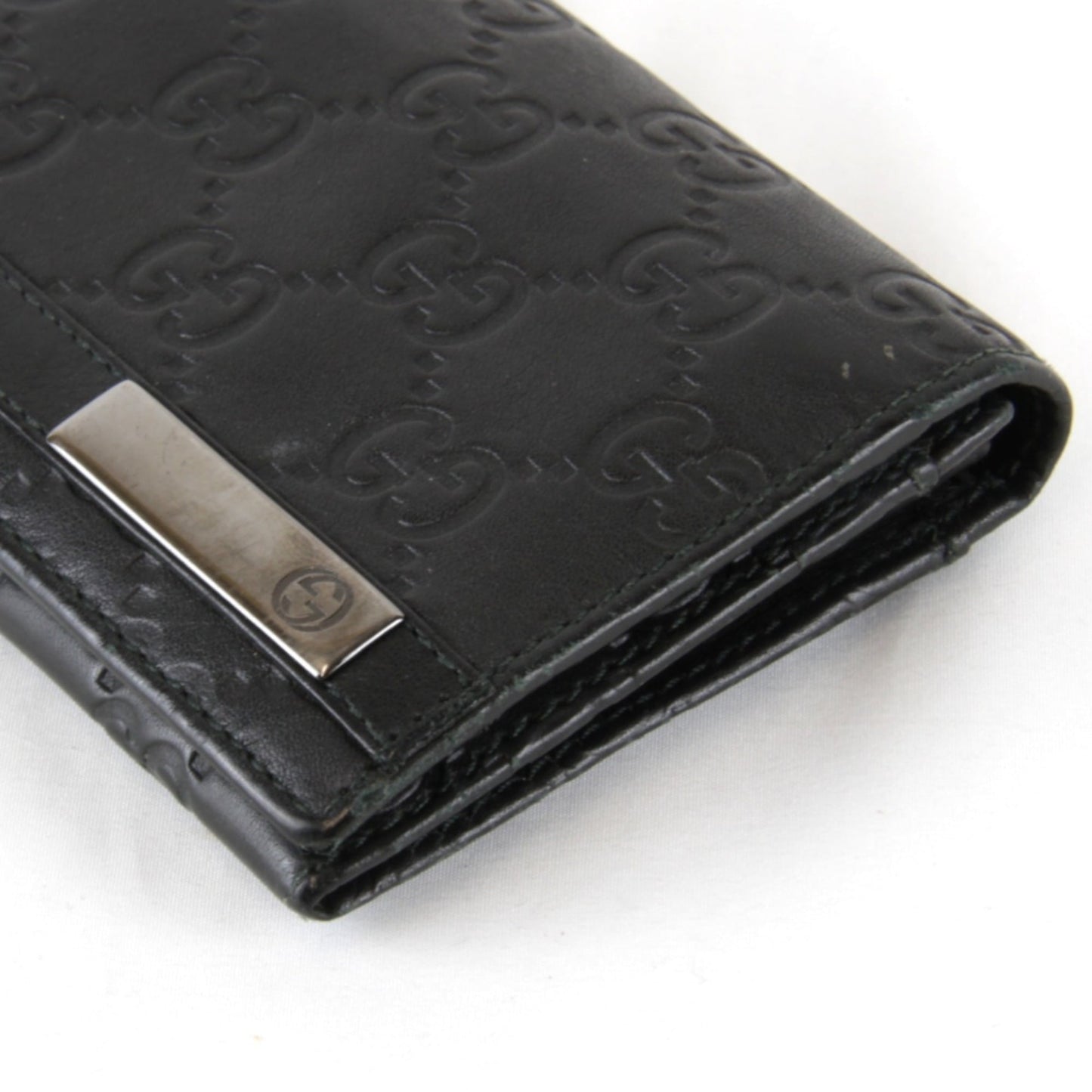 Gucci Black Gg Leather Long Wallet (Bi-Fold) ( )