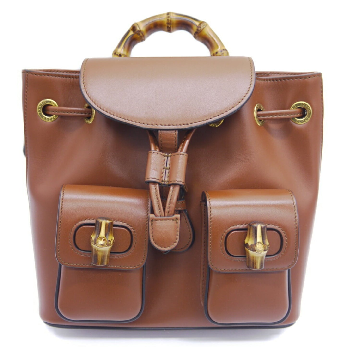 Gucci Brown Leather Backpack ( )