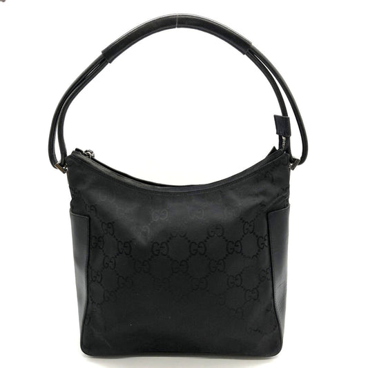 Gucci Black Nylon Leather Shoulder Bag ( )
