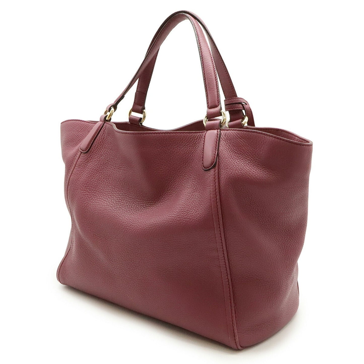 Gucci Pink Purple Leather Shoulder Bag Tote Bag ( )