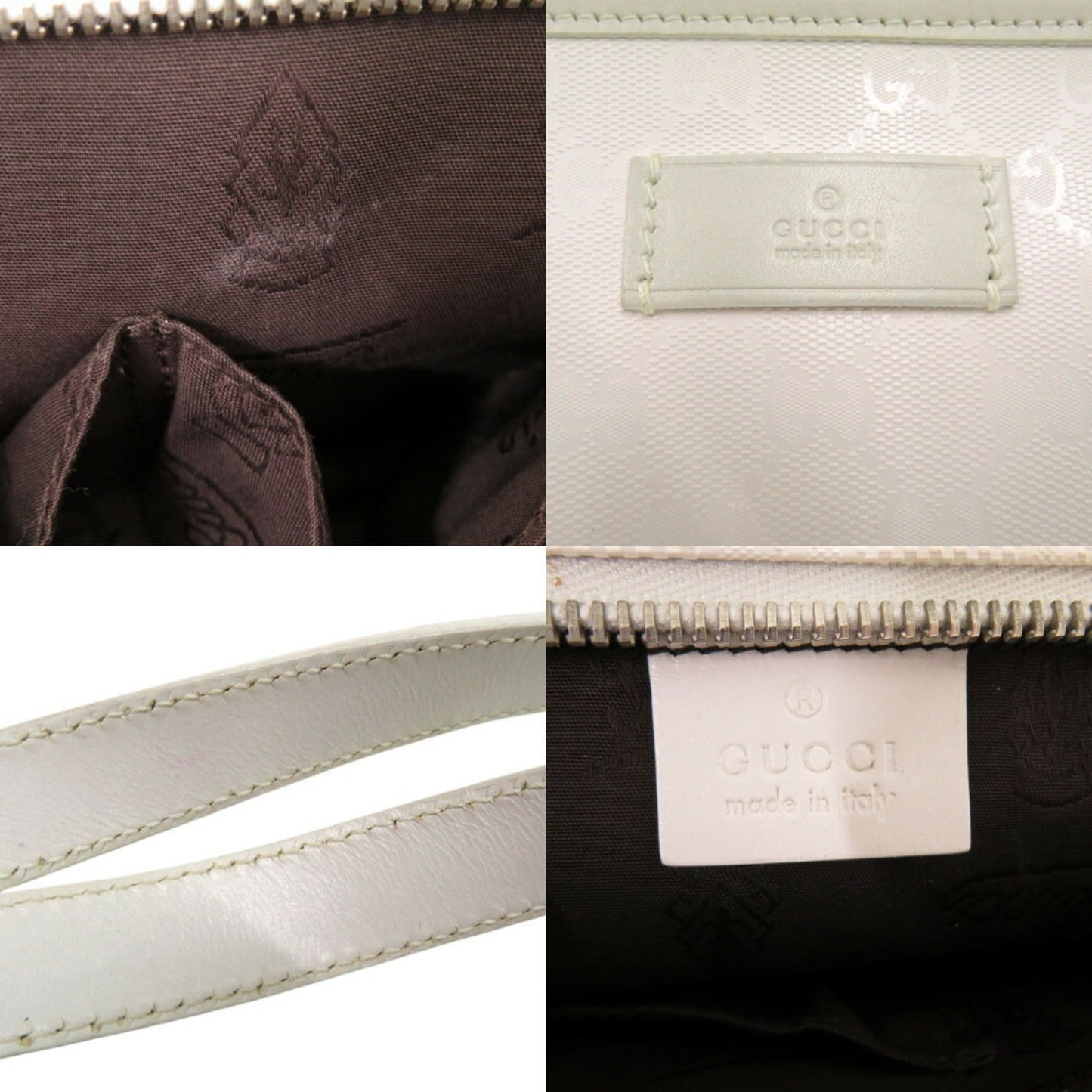 Gucci White Pvc Leather Tote Bag ( )