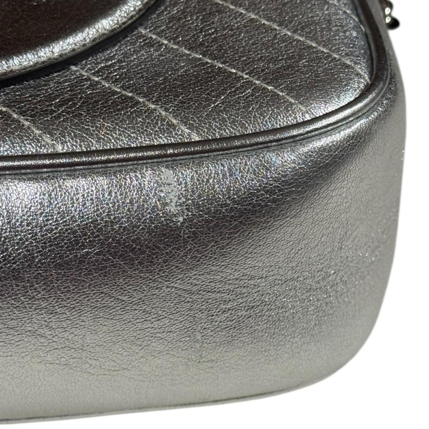 Gucci Silver Leather Shoulder Bag ( )