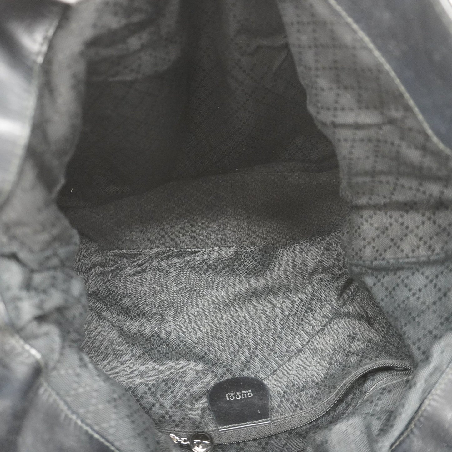 Gucci Bamboo Black Canvas Nylon Shoulder Bag