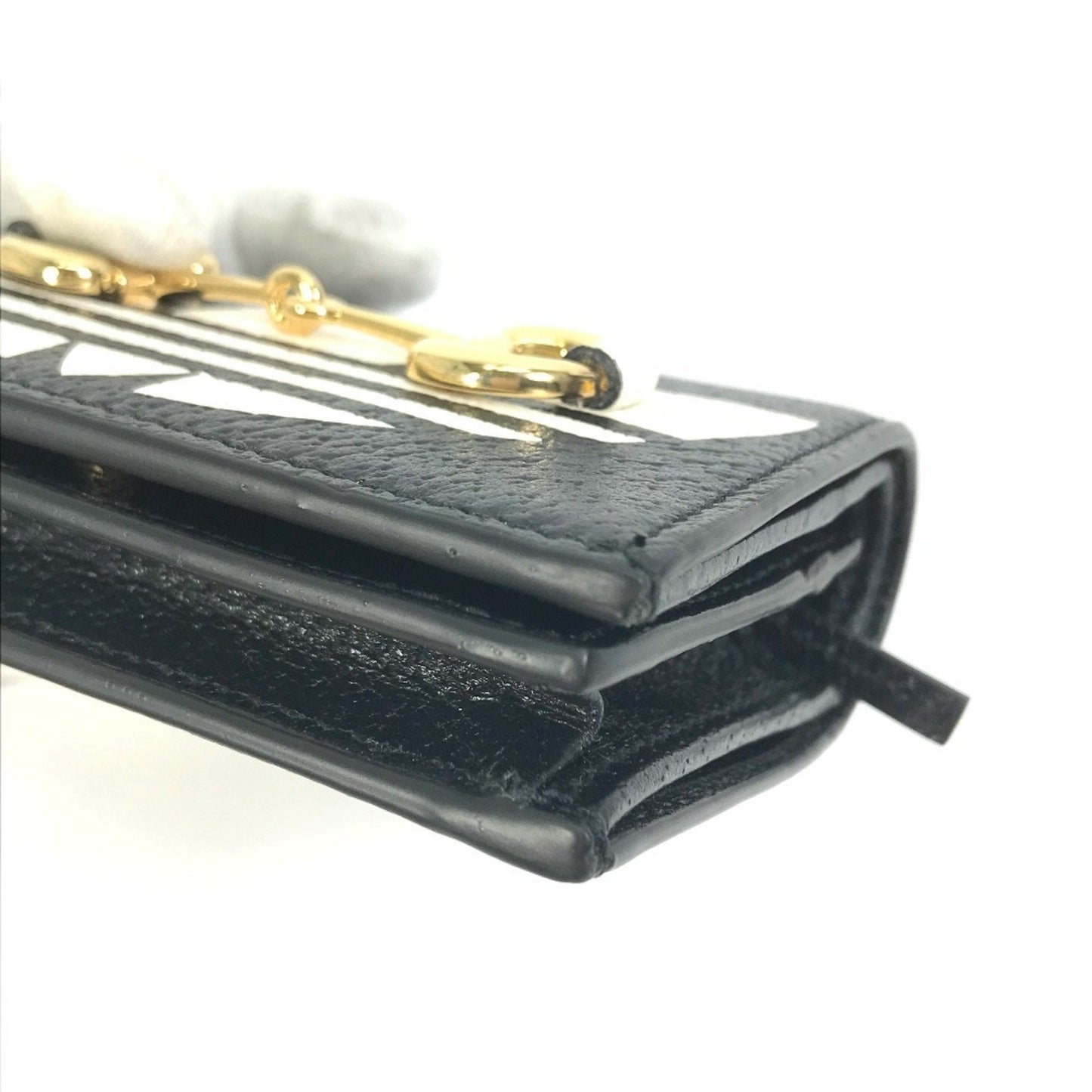 Gucci Black White Leather Chain/Shoulder Wallet ( )