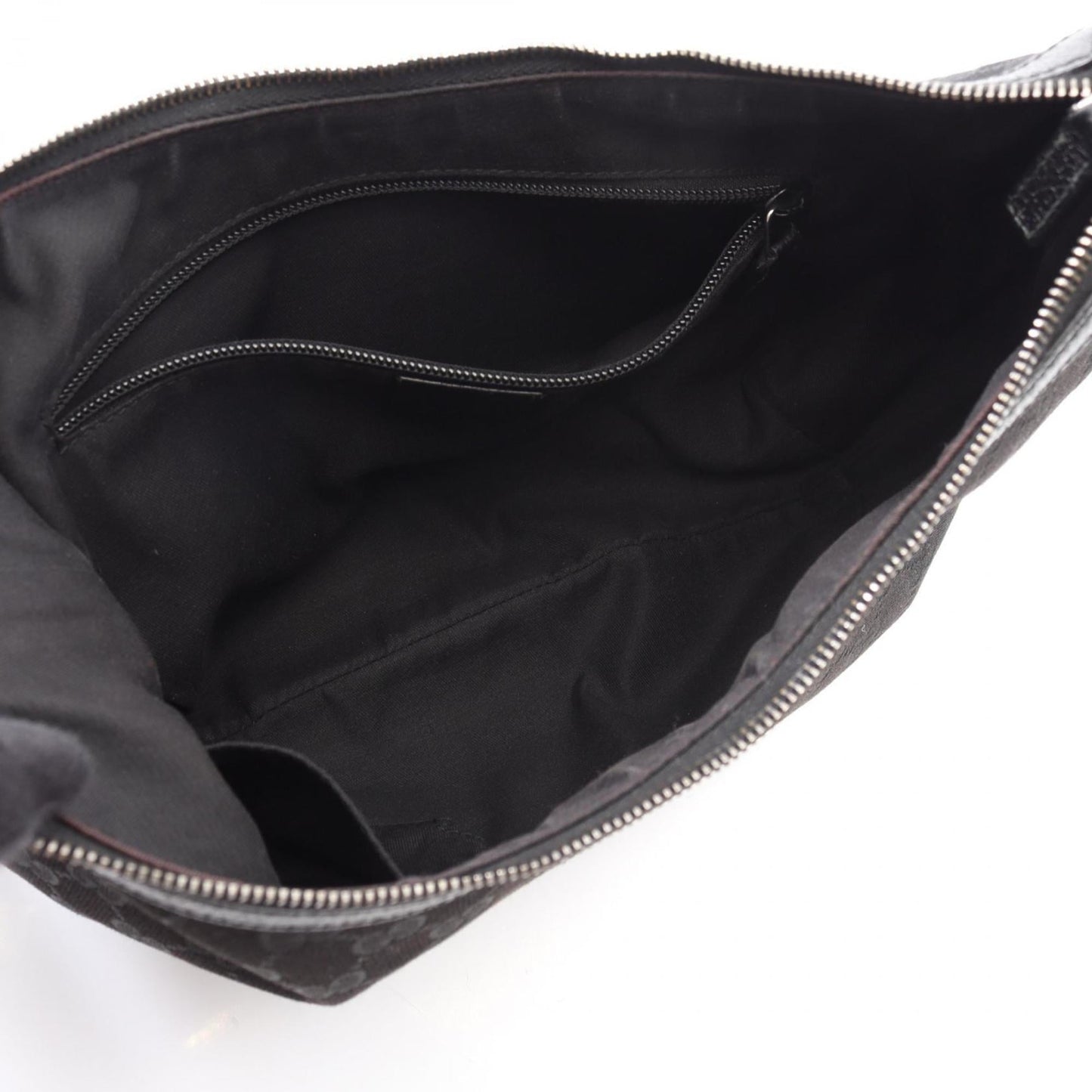 Gucci Black Gg Canvas Leather Shoulder Bag ( )