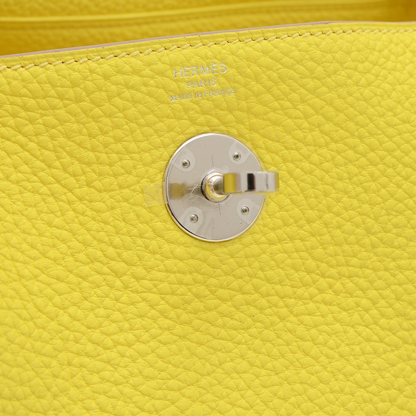 Hermes Lime Taurillon Clemence Leather Shoulder Bag ( )