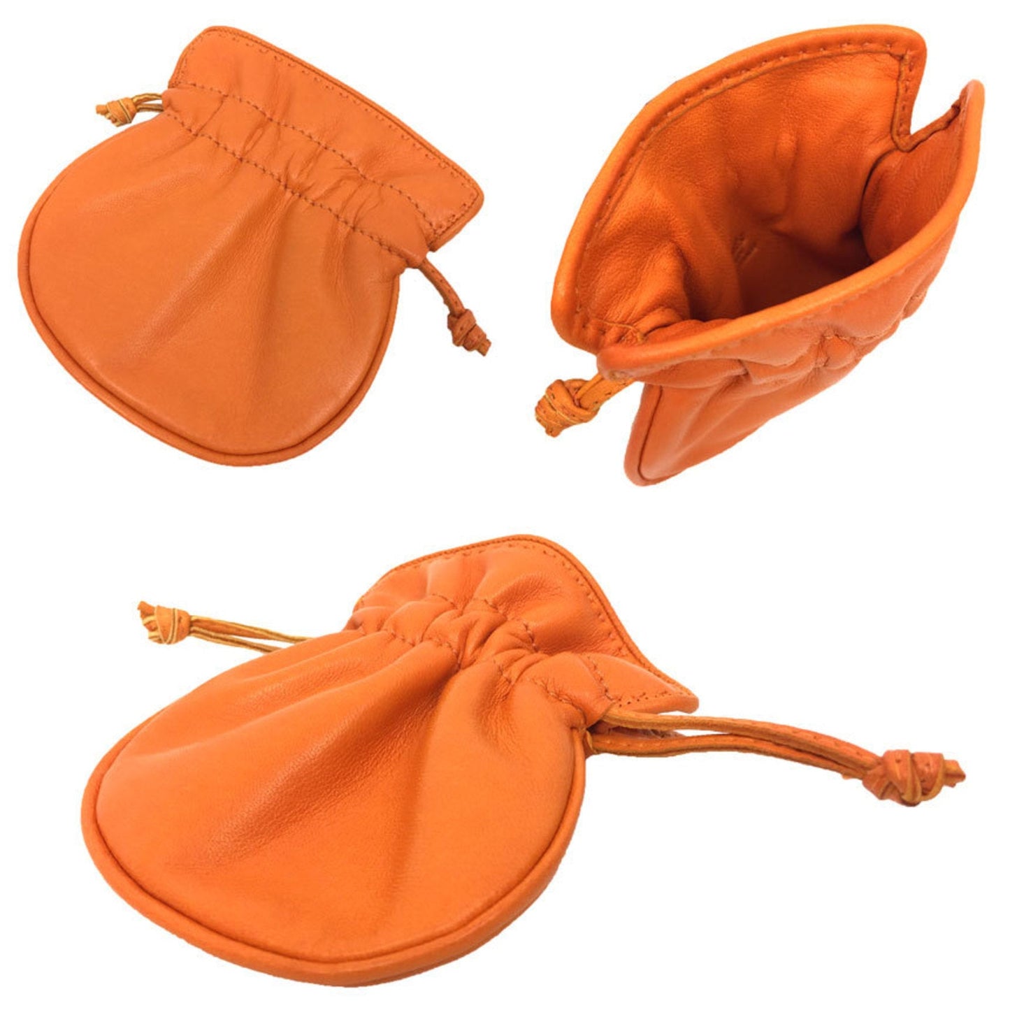 Hermes Orange Leather Pouch ( )