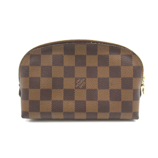 LOUIS VUITTON Pochette Cosmetic PM Brown Ebene Damier PVC coated canvas Clutch