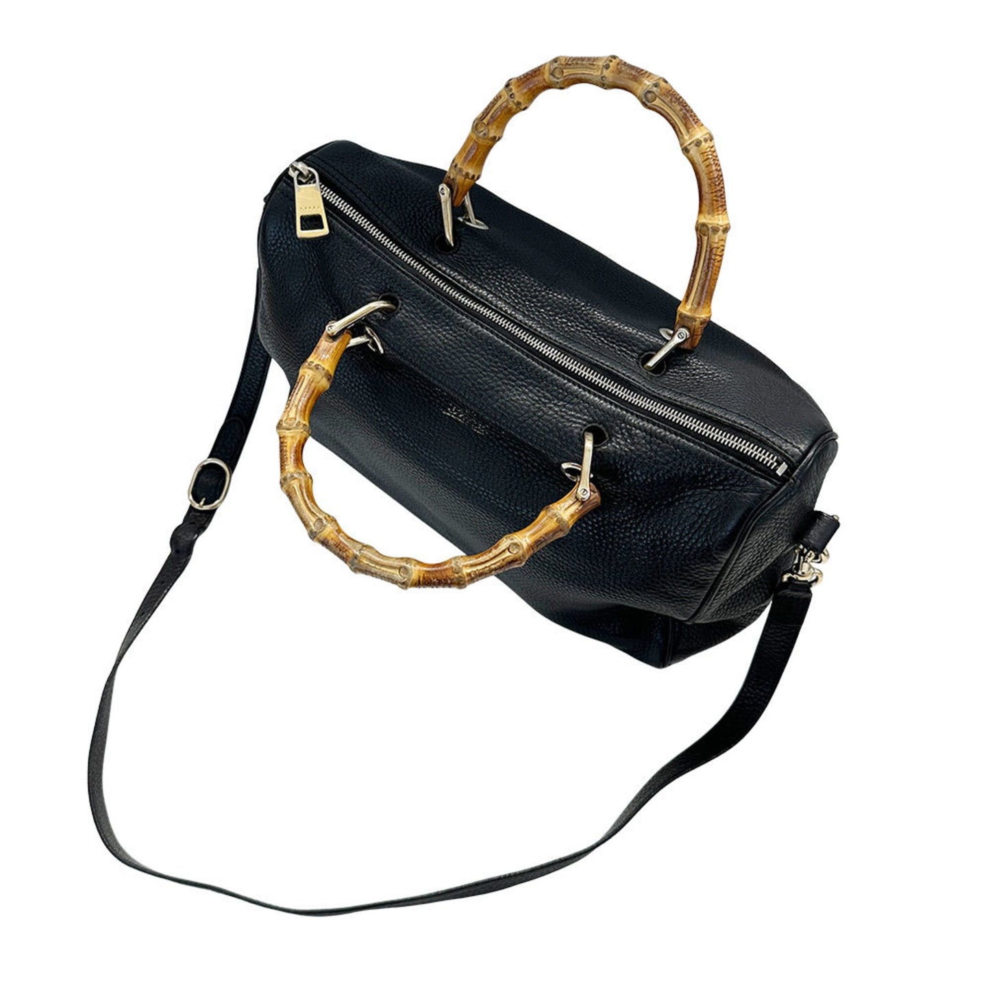Gucci Black Leather Handbag Shoulder Bag ( )