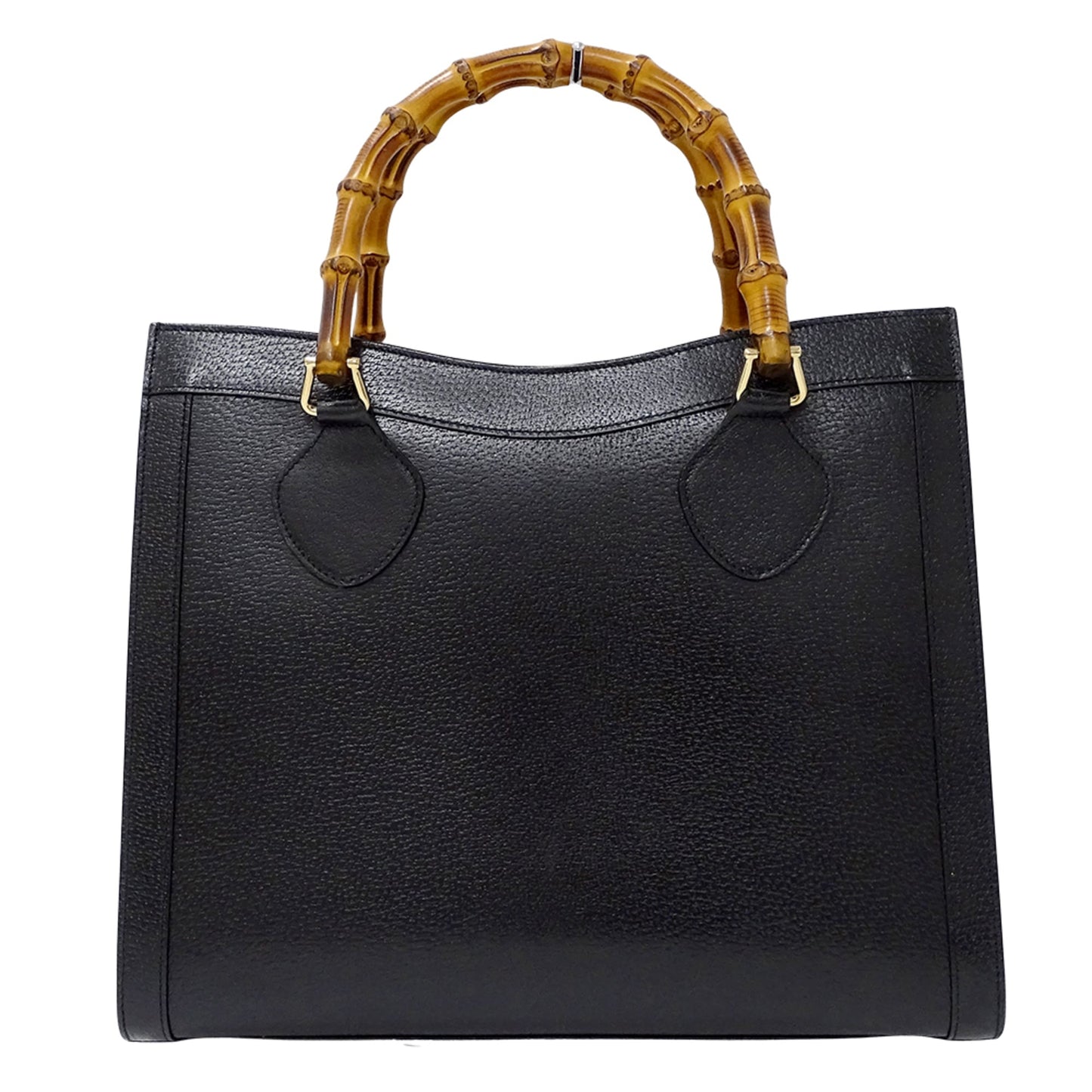Gucci Black Leather Handbag Tote Bag ( )