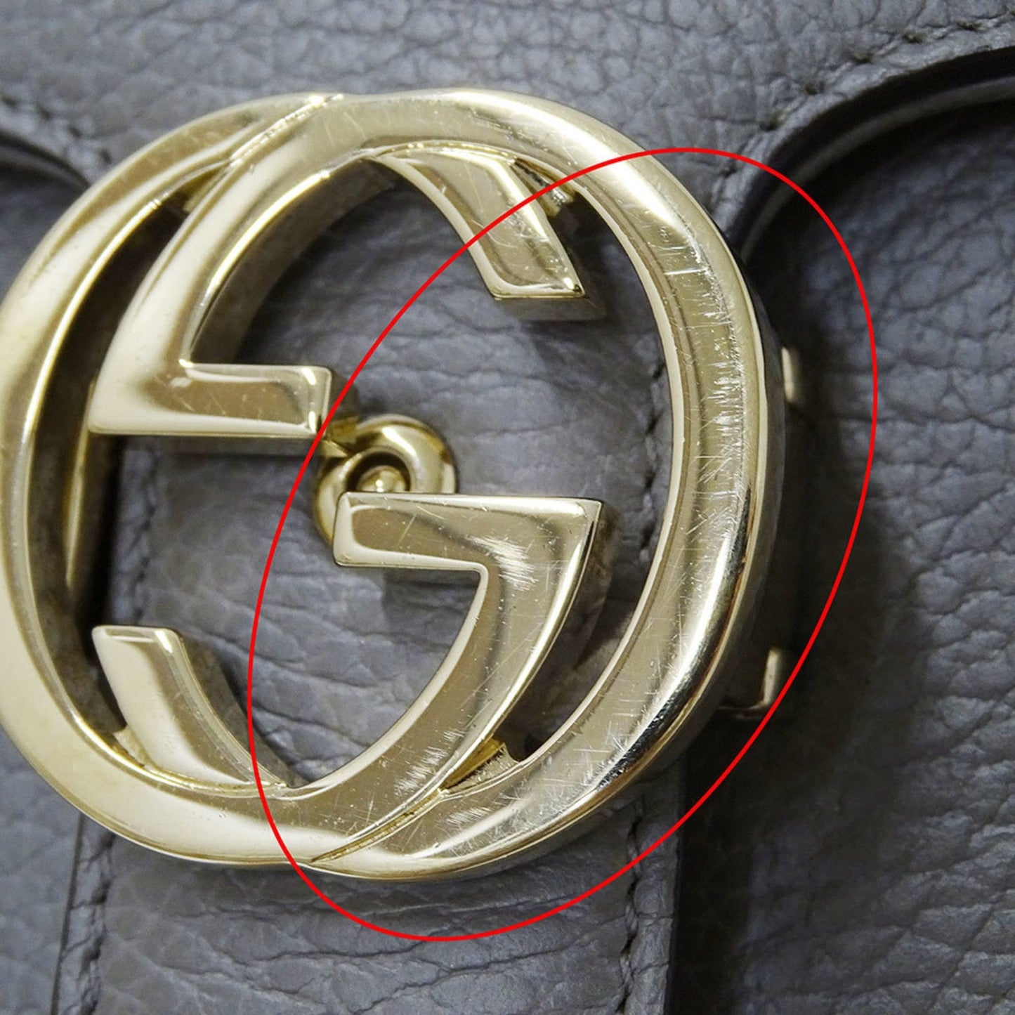 Gucci Gray Leather Shoulder Bag ( )
