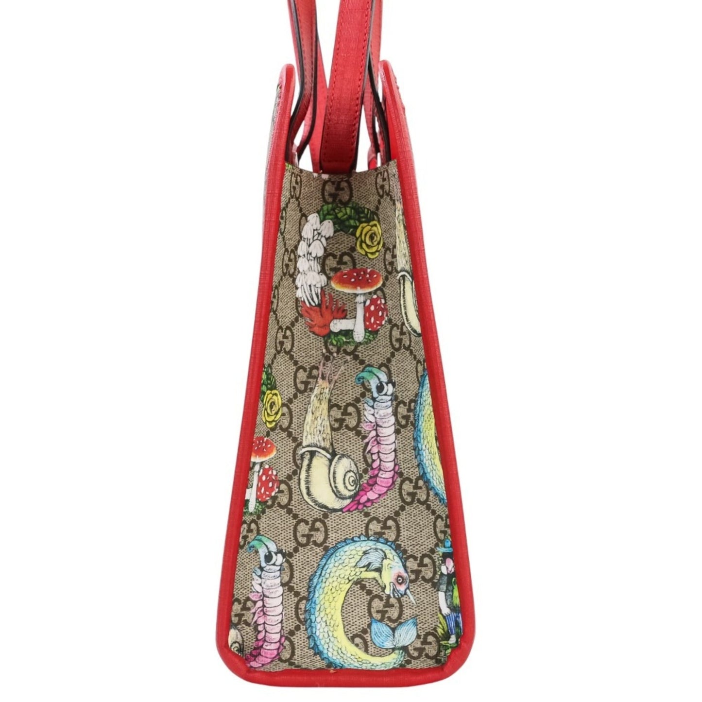 Gucci Beige Red Color Gg Supreme Tote Bag ( )