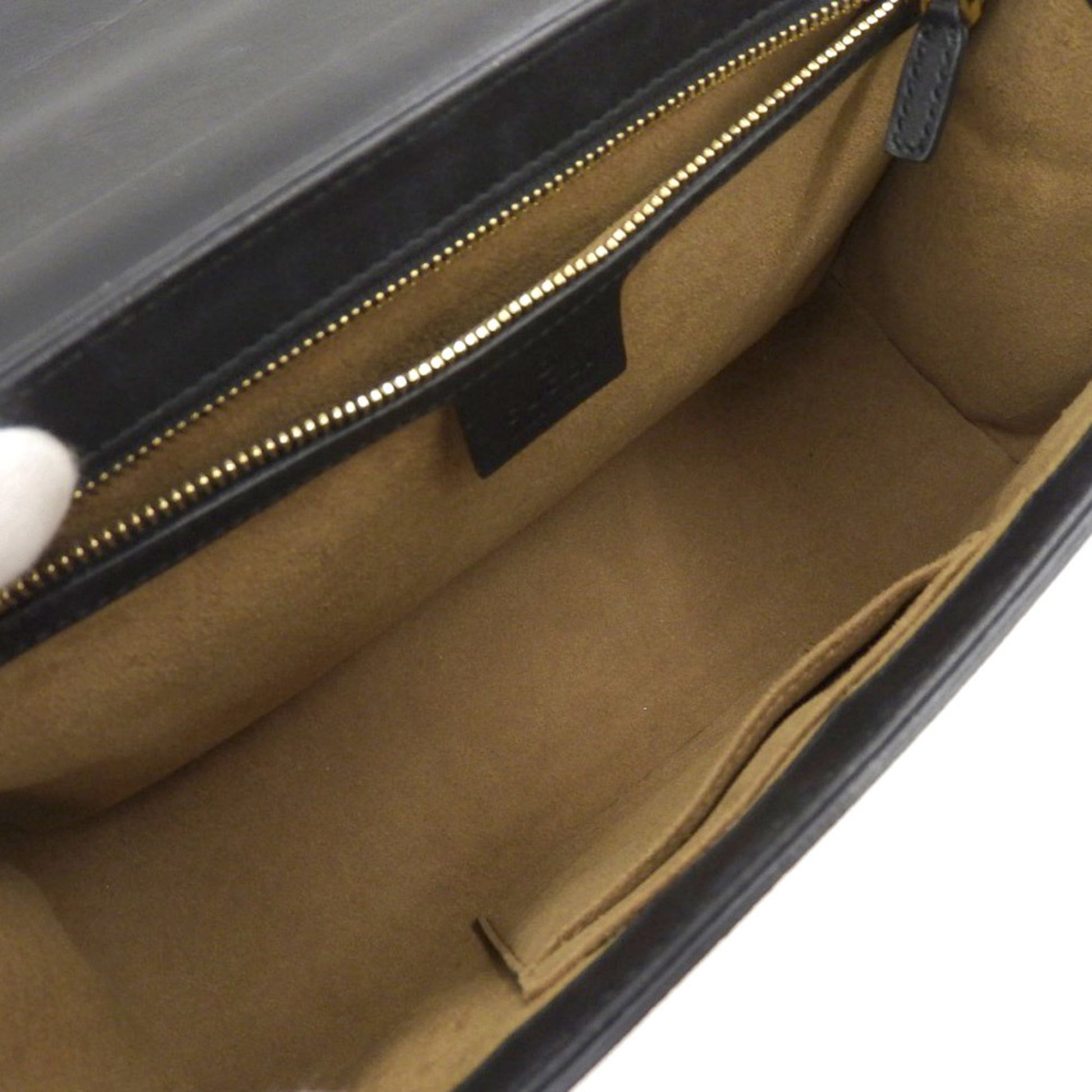 Gucci GG Supreme Black Leather Canvas Shoulder Bag