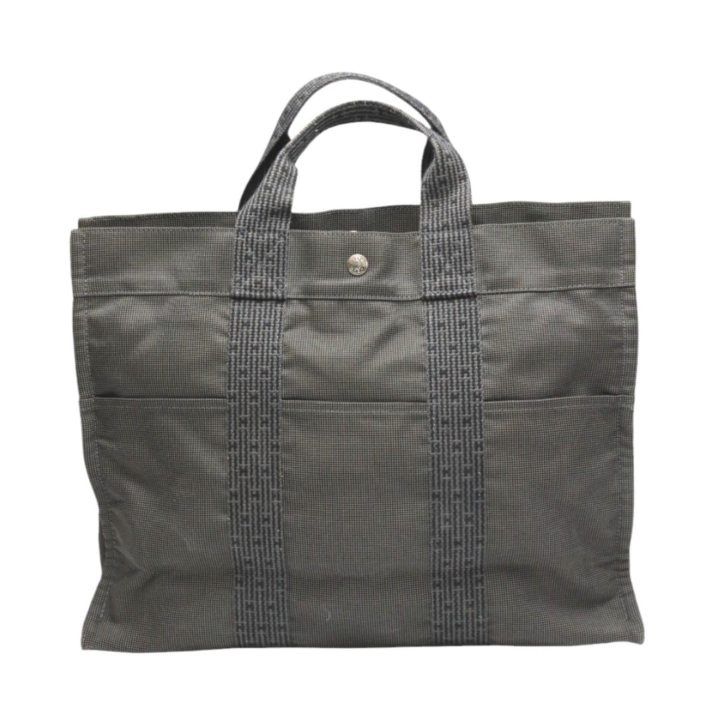 Hermes Her Line Gray Canvas Tote Bag ( )