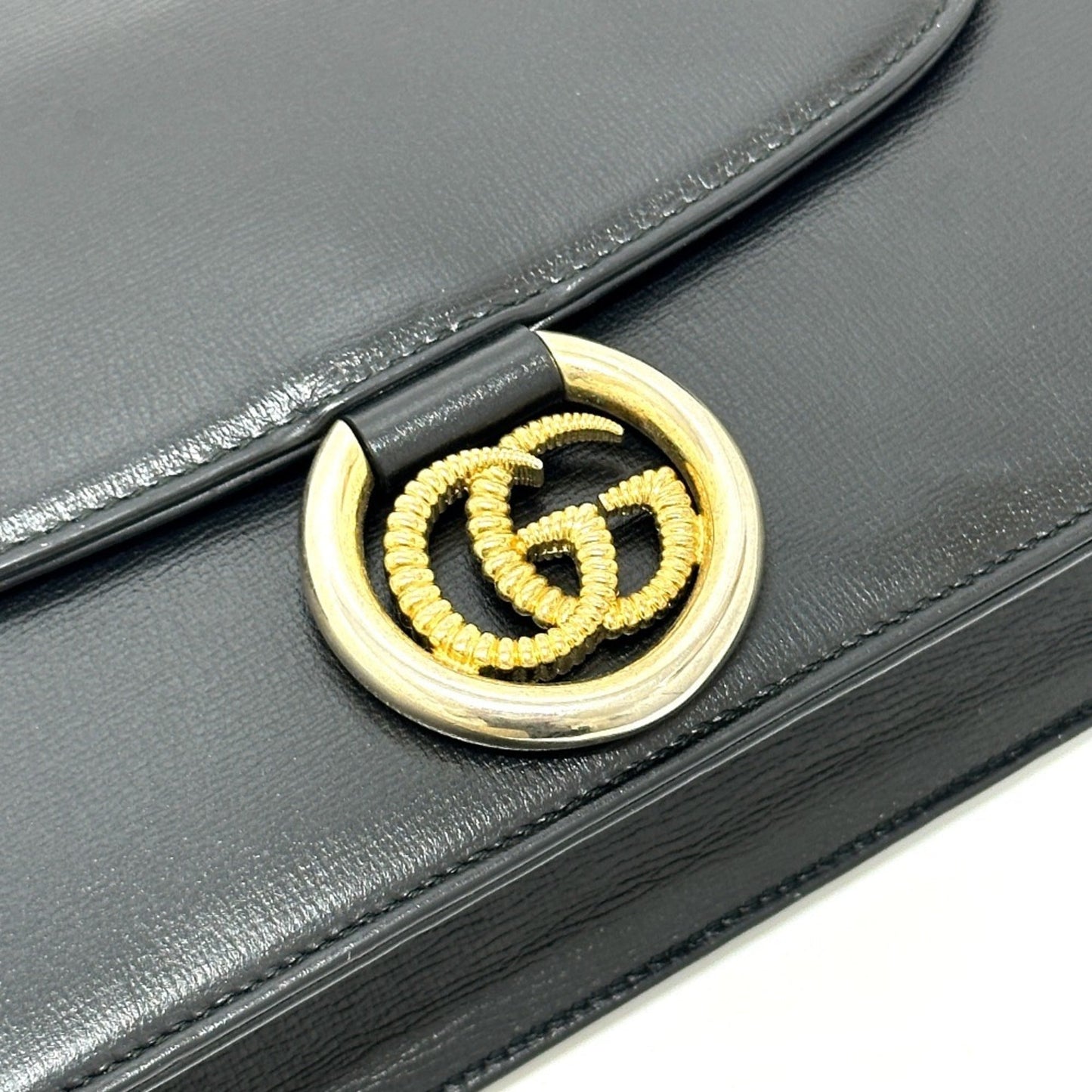 Gucci Black Leather Shoulder Bag ( )