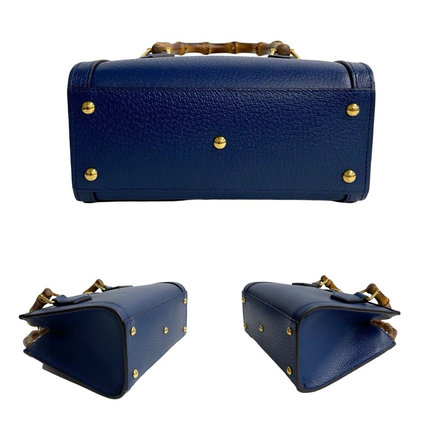 Gucci Navy Leather Handbag Shoulder Bag ( )