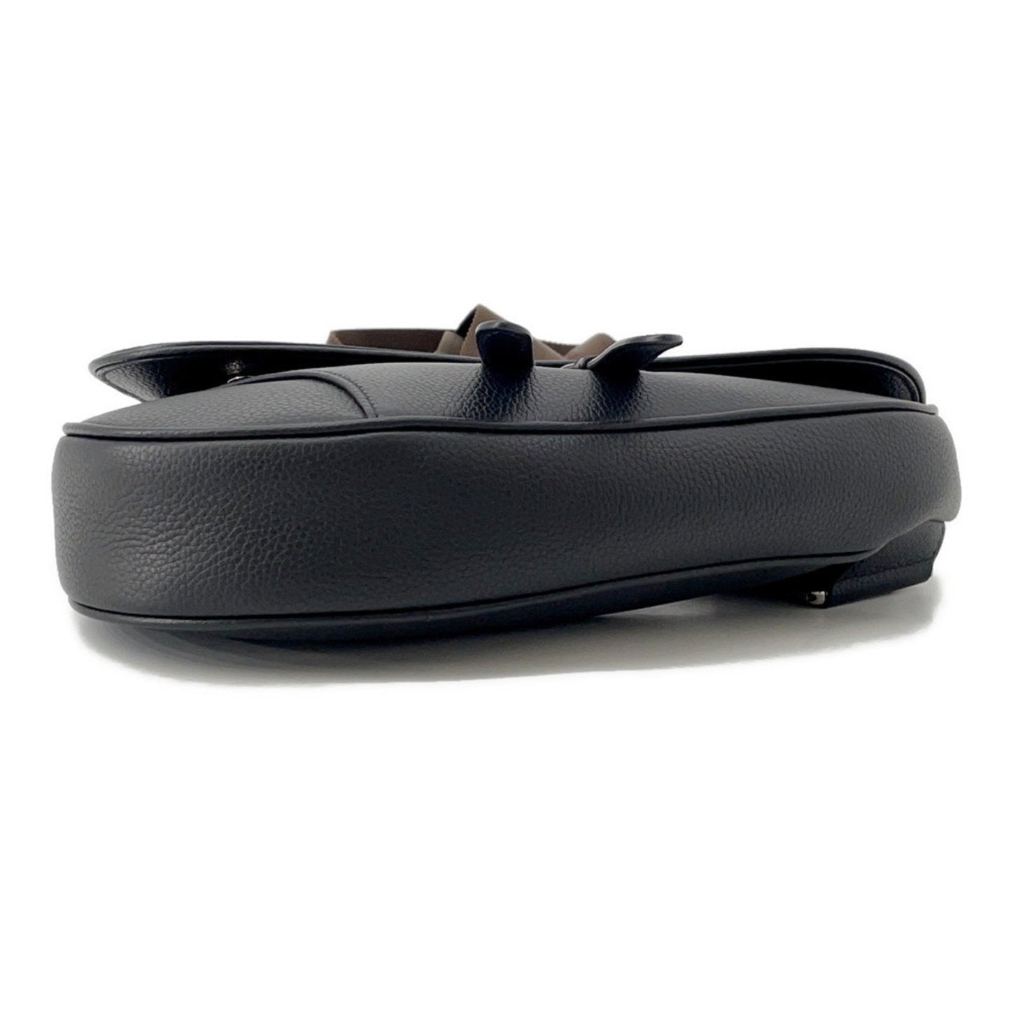 Christian Dior Black Leather Saddle Bag Sling Bag ()