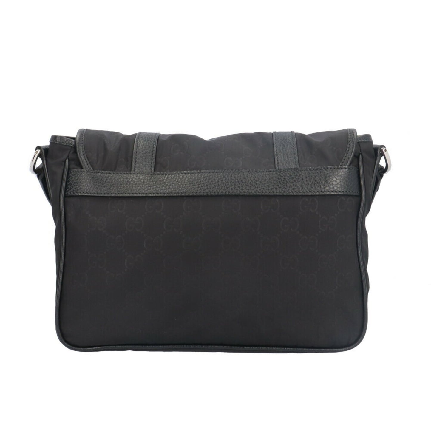 Gucci Black Nylon Leather Messenger Bag Shoulder Bag ( )