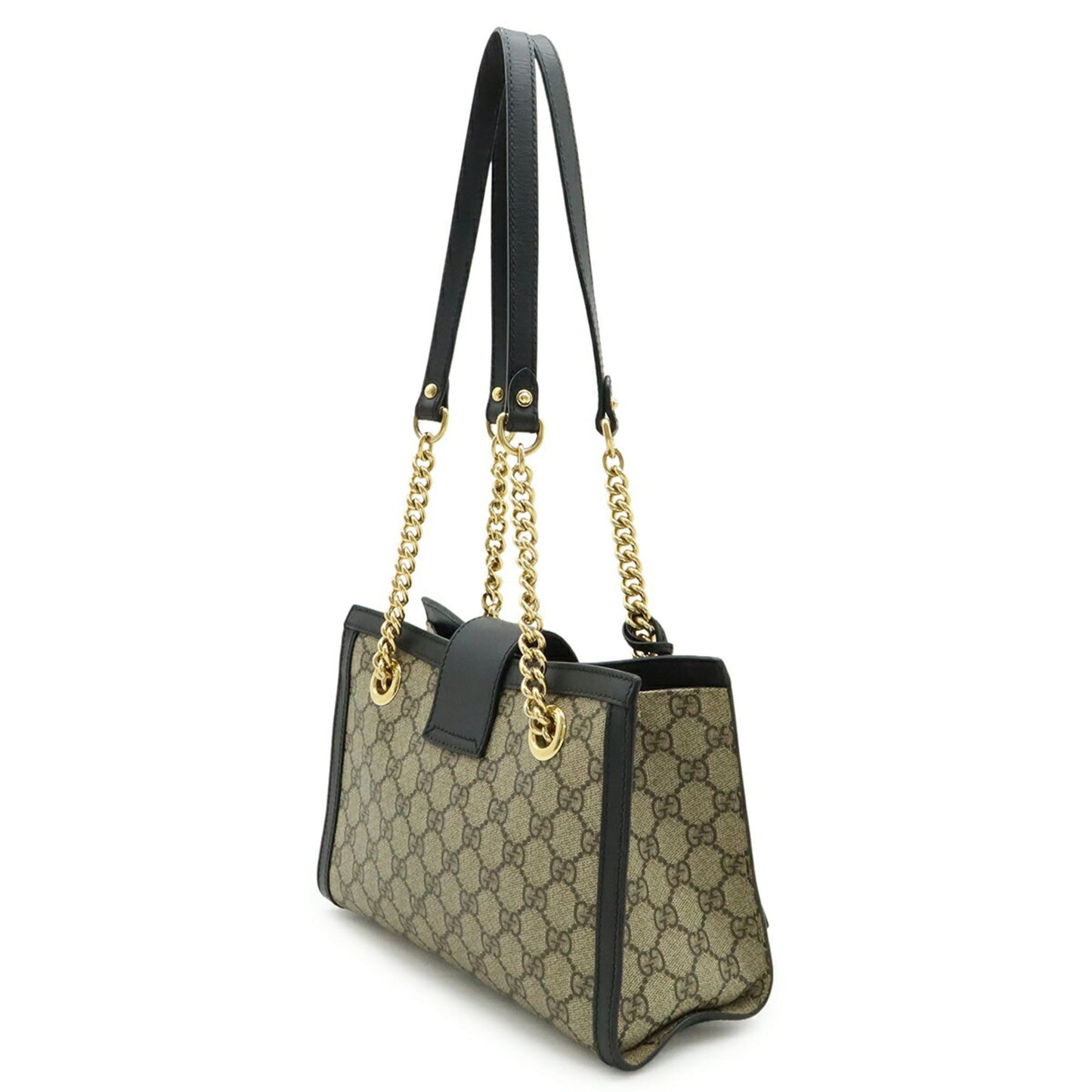 Gucci Padlock Beige Black Gg Supreme Shoulder Bag ( )