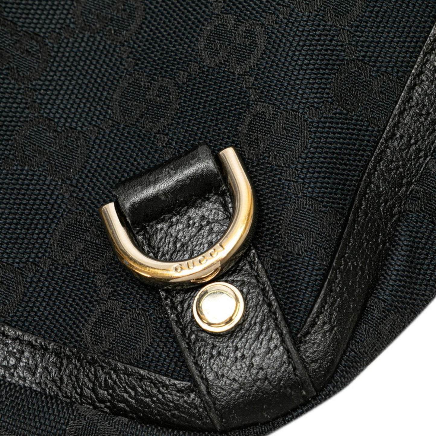 Gucci Gg Canvas Black Canvas Leather Handbag Tote Bag ( )