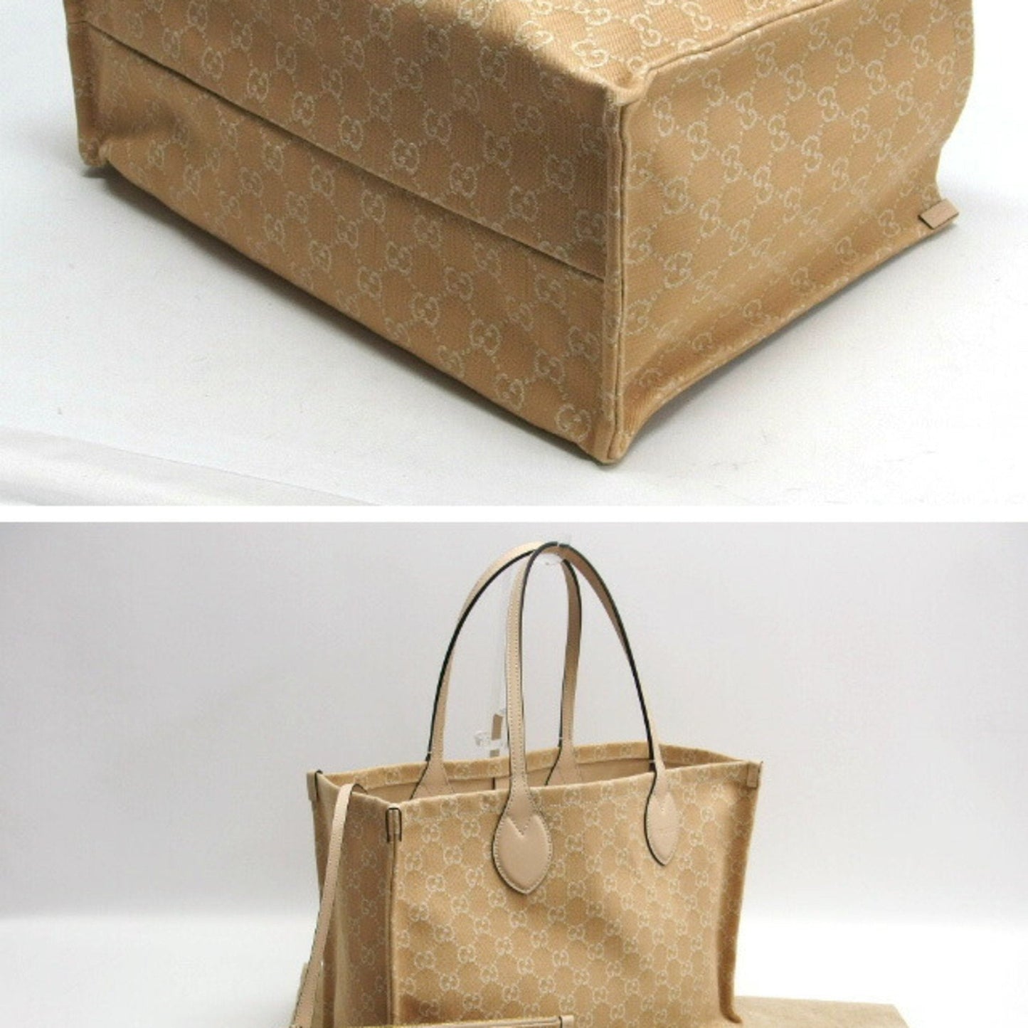 Gucci Ophidia Beige Canvas Handbag Tote Bag ( )