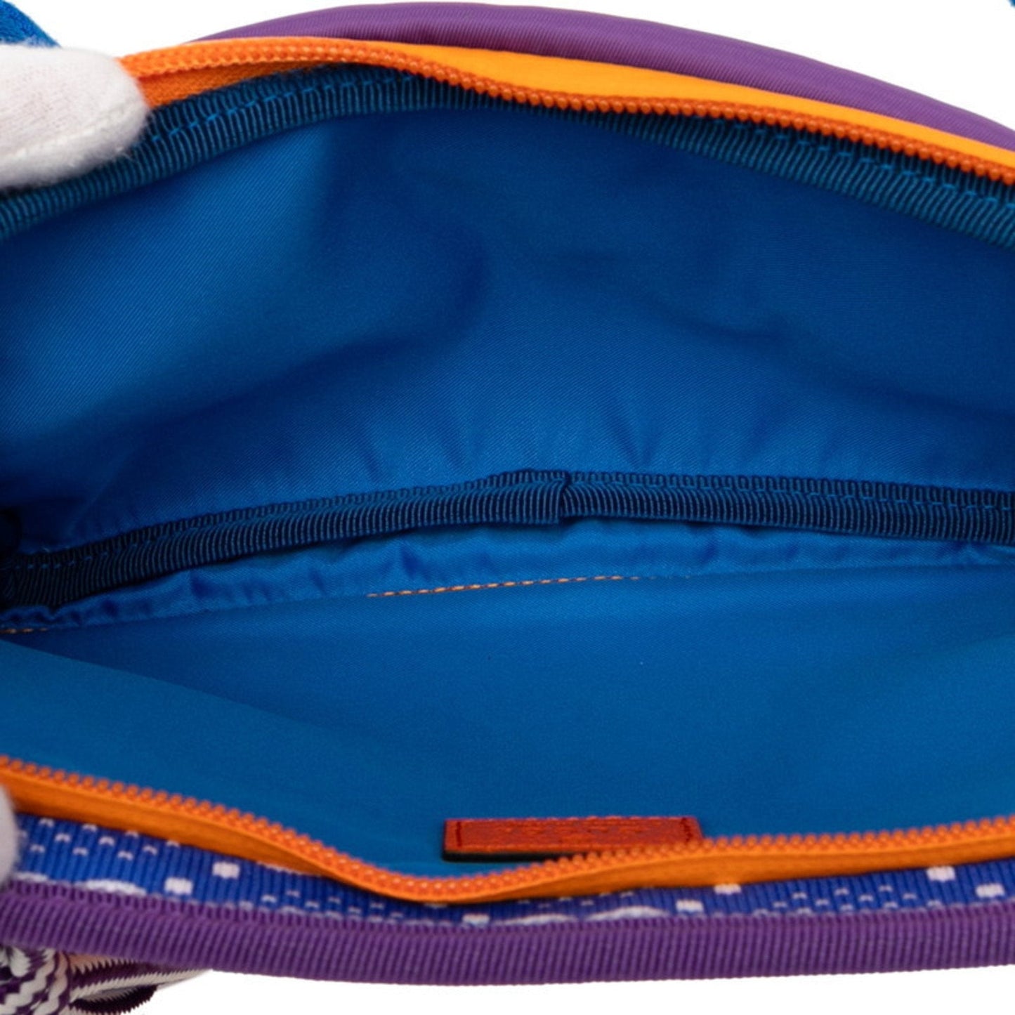 Gucci Blue Orange Purple Nylon Rubber Sling Bag ( )
