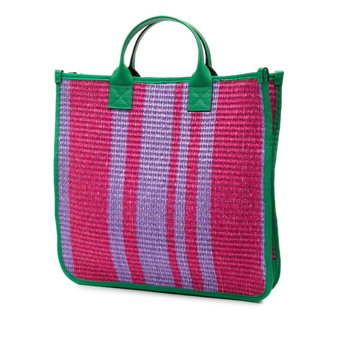 Gucci Green Purple Canvas Handbag Tote Bag ( )