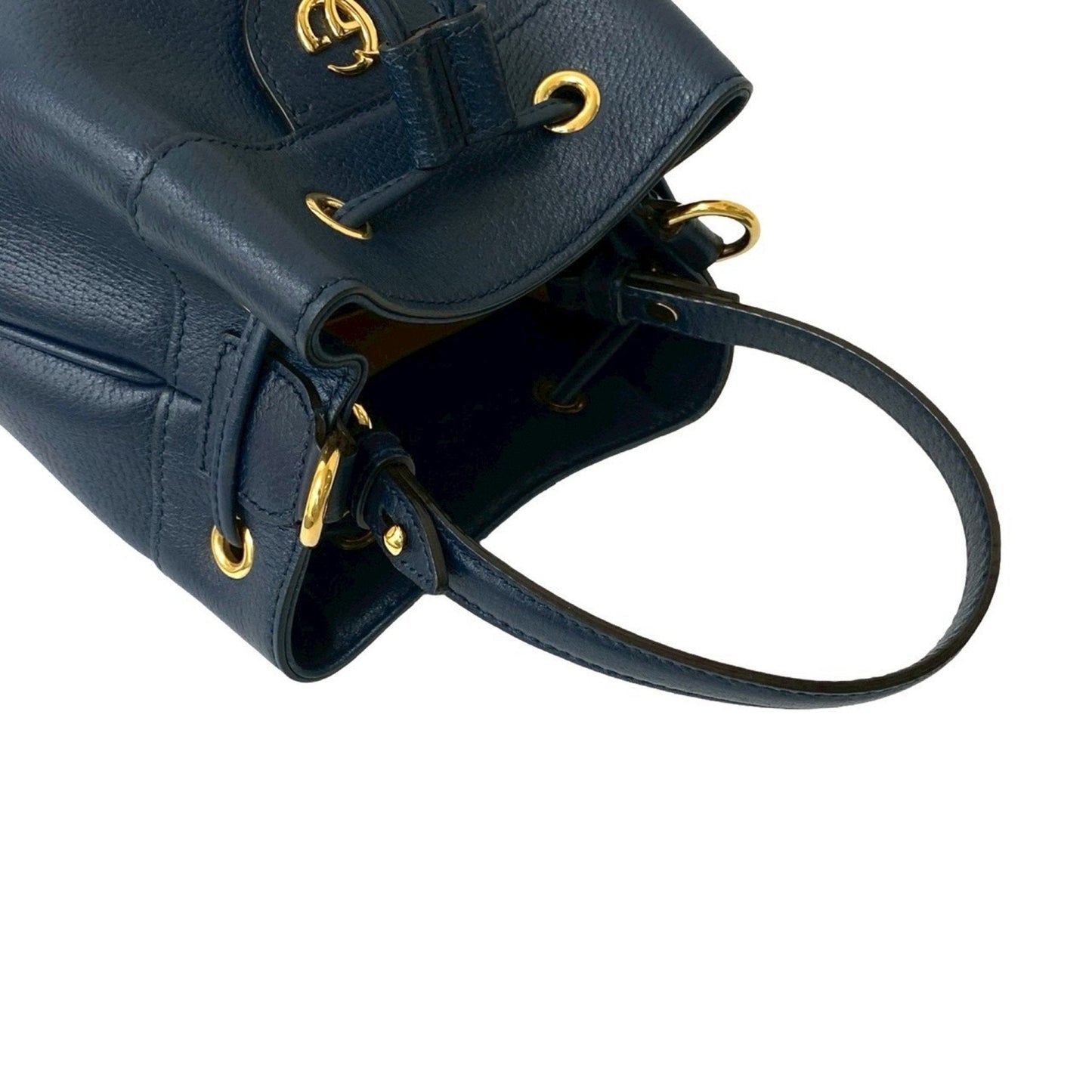 Gucci Navy Red Color Leather Shoulder Bag ( )