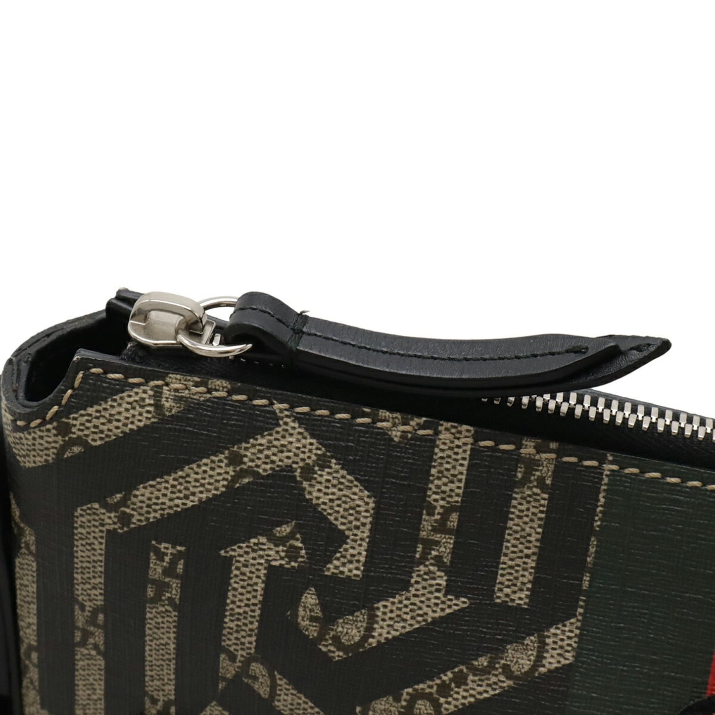 Gucci Beige Black Green Red Color Gg Supreme Leather Shoulder Bag ( )