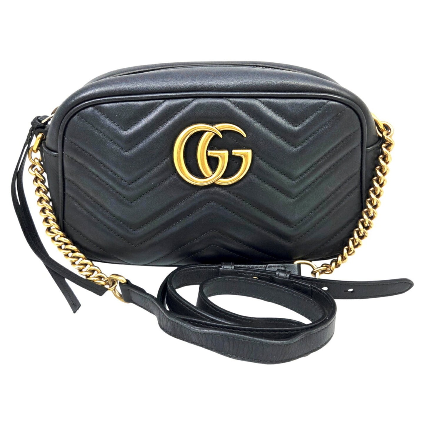 Gucci Black Leather Shoulder Bag ( )