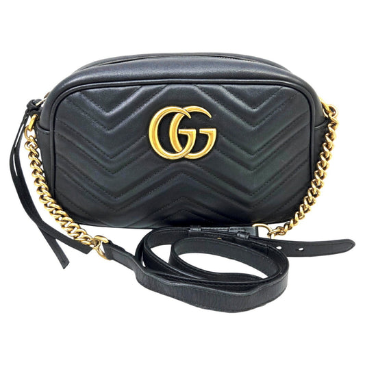 Gucci Black Leather Shoulder Bag ( )
