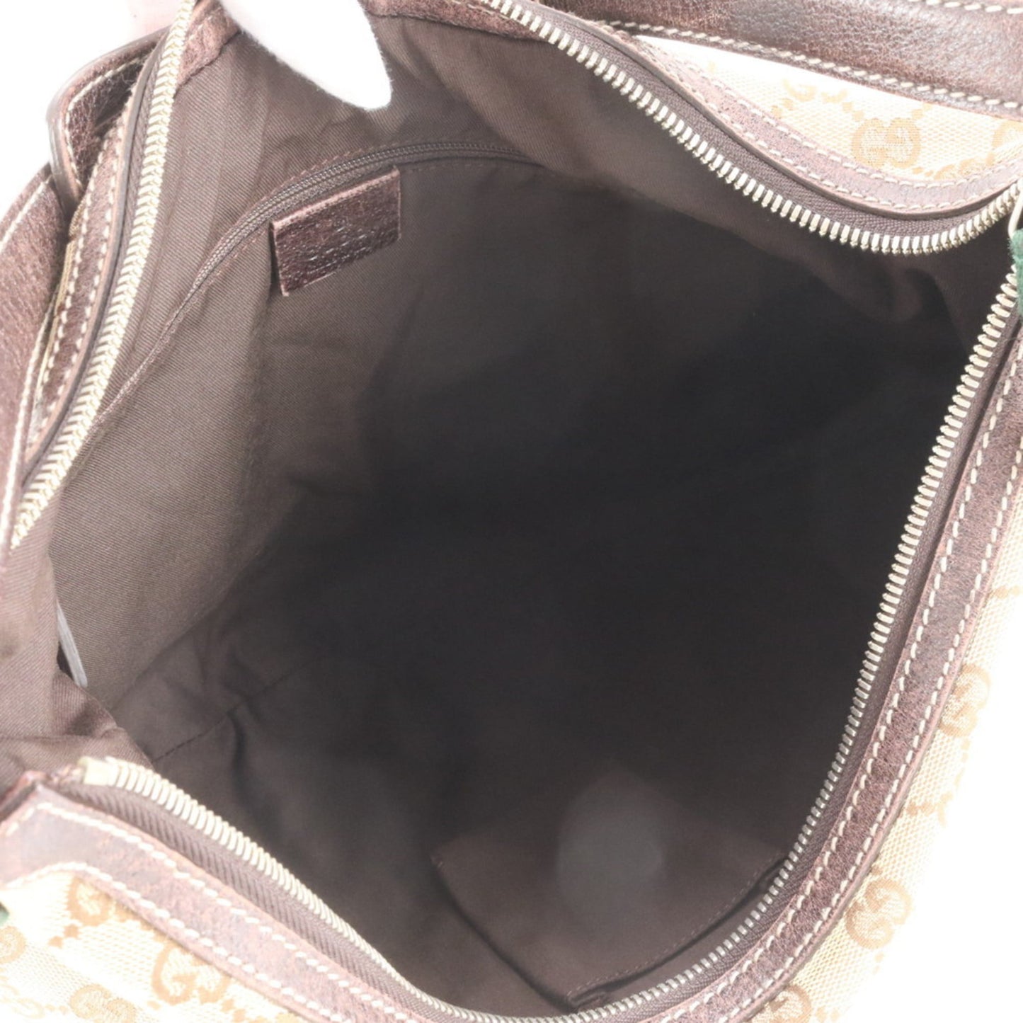 Gucci Brown Leather Canvas Shoulder Bag ( )