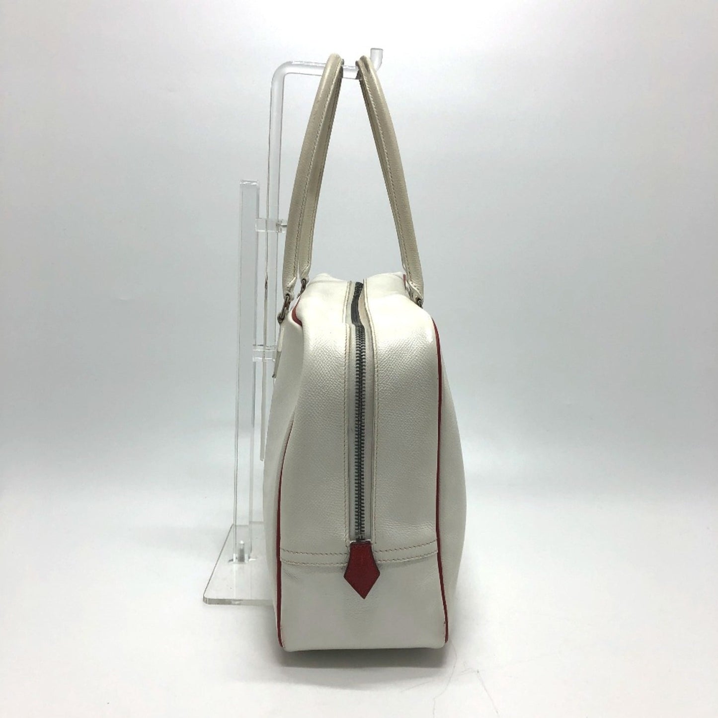 Hermes White Leather Handbag ( )